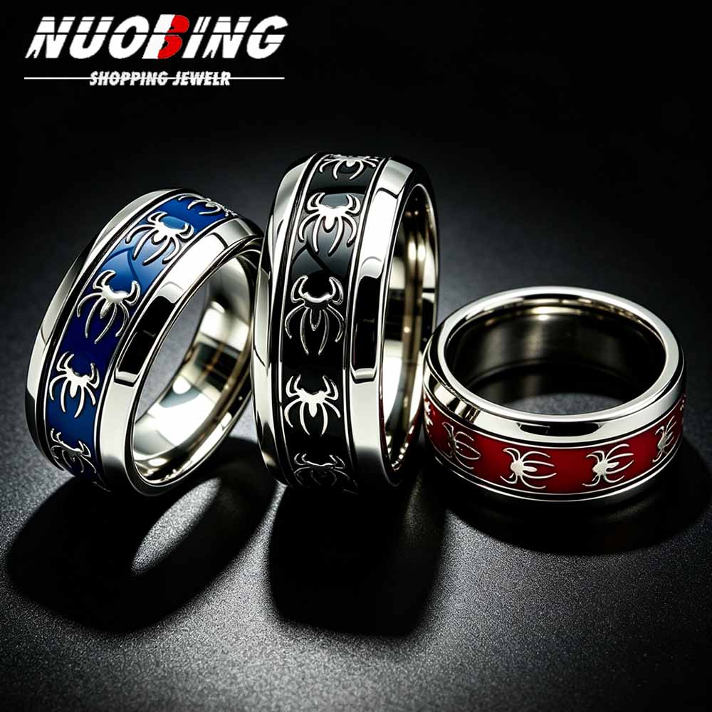 Initial Ring Custom - Nuevo Anillo Punk Vintage de Araña