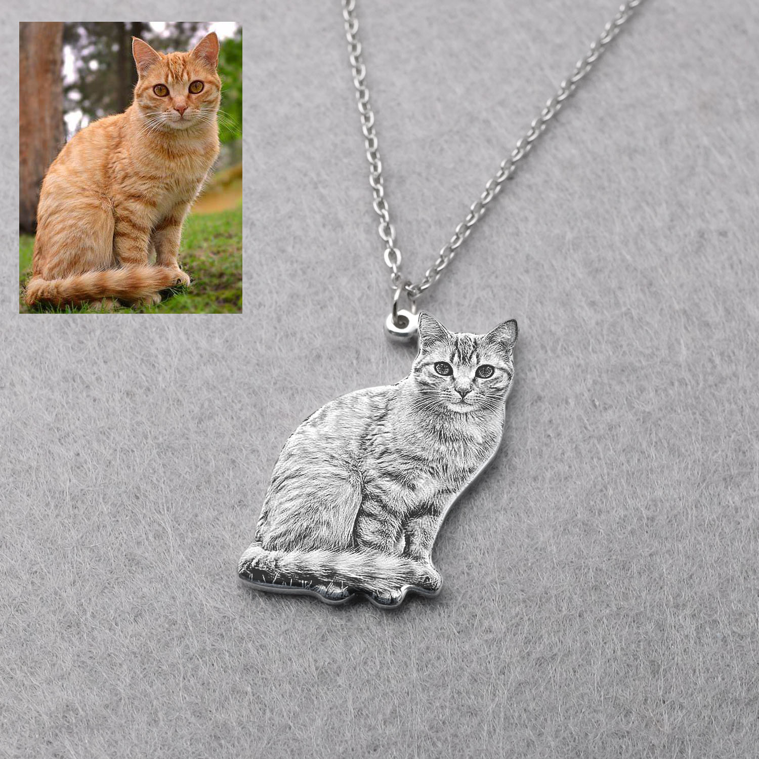 Pet Portrait Custom - Collar con foto de mascota personalizada,