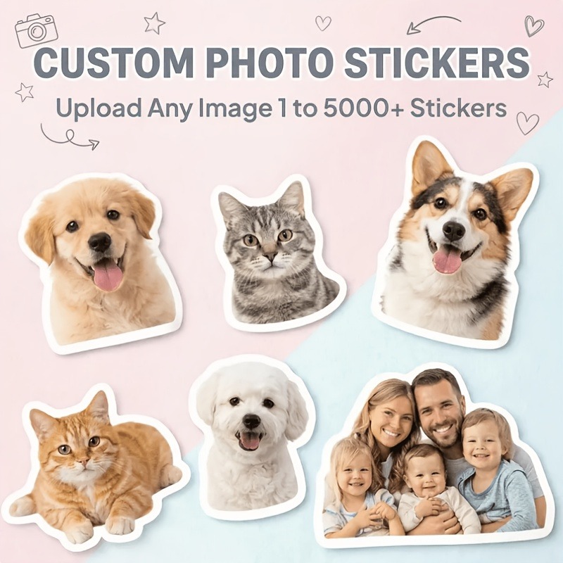 Pet Portrait Custom - Pegatinas con diseño personalizado, pegatinas con