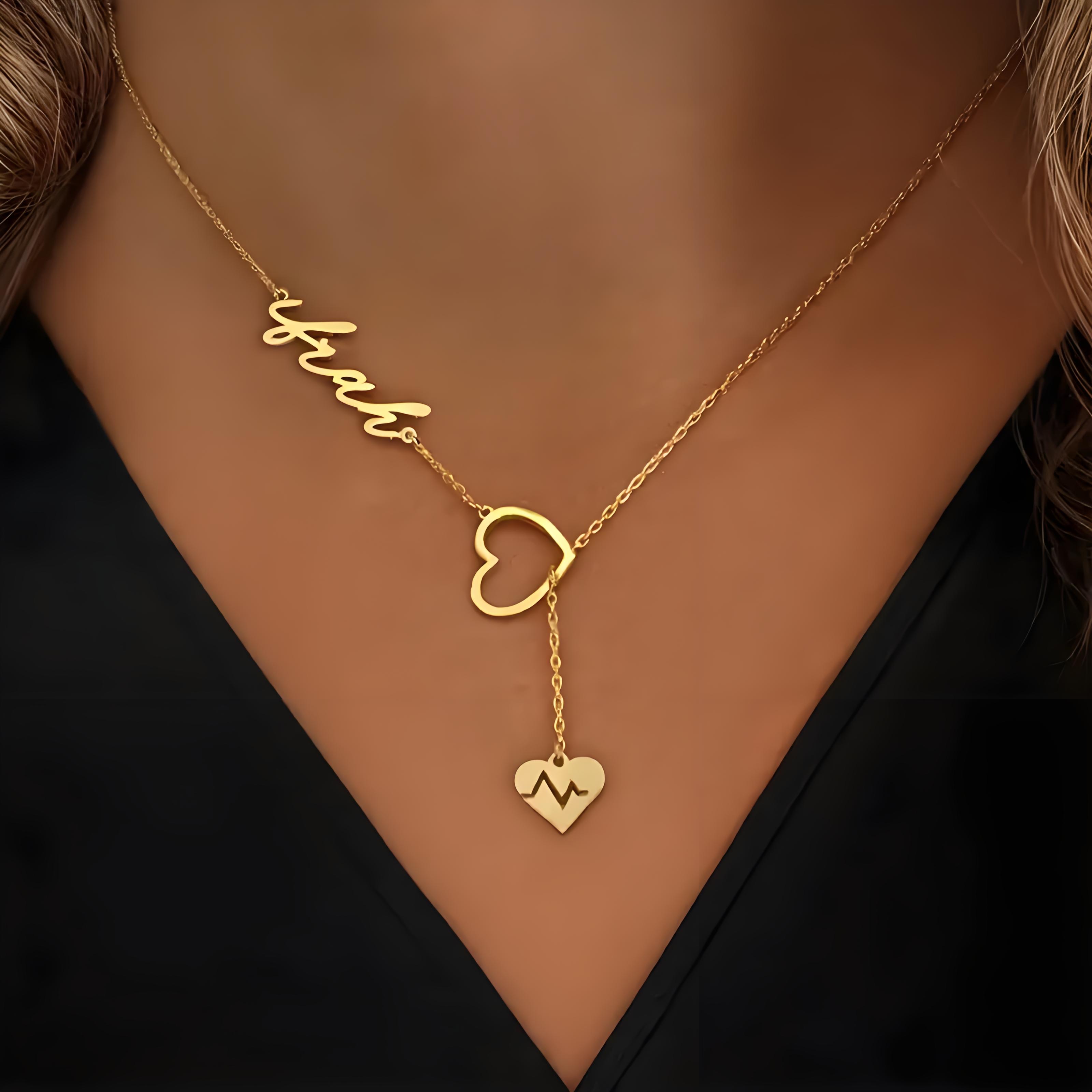 Birth Flower Necklace - Collar personalizado con nombre de latido
