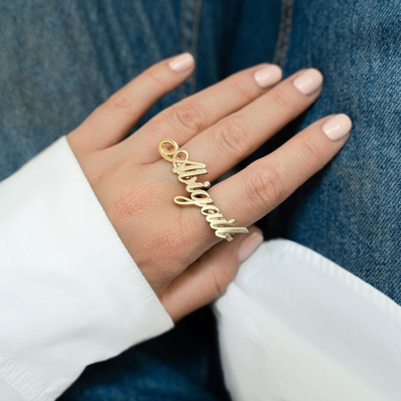 Anillo de dos dedos de acero i - Initial Ring Custom reseña y precio